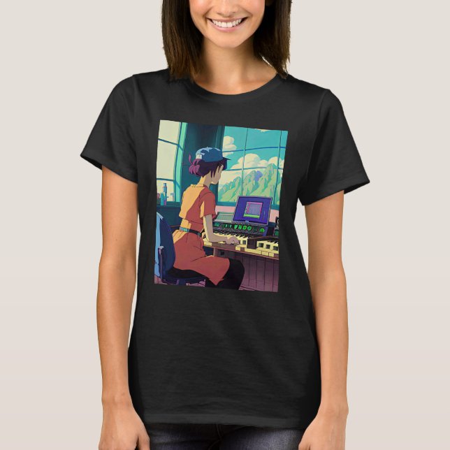 Camiseta Lo fi hip hop chillhop chill beats lofi aesthetics (Anverso)