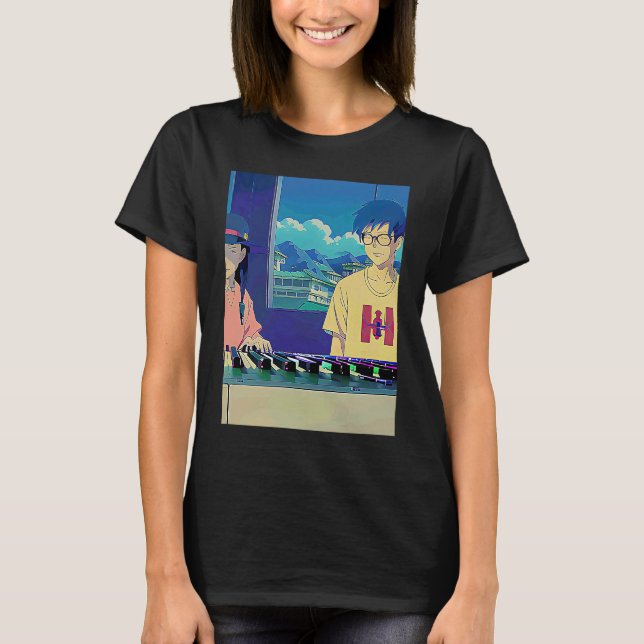Camiseta Lo fi hip hop chillhop chill beats lofi aesthetics (Anverso)