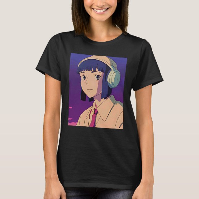 Camiseta Lo fi hip hop chillhop chill beats lofi aesthetics (Anverso)