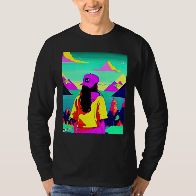 Camiseta Lo fi hip hop chillhop chill beats lofi aesthetics (Anverso)