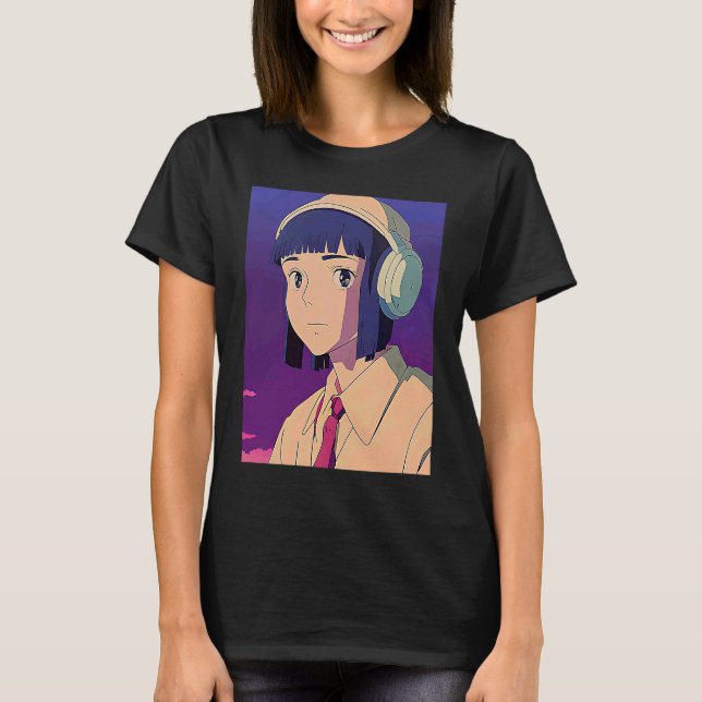 Camiseta Lo fi hip hop chillhop chill beats lofi aesthetics (Anverso)