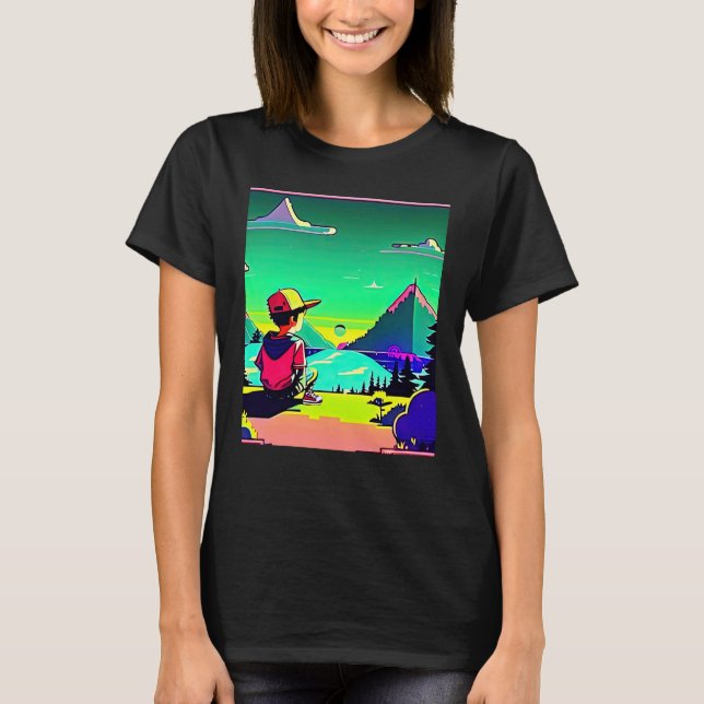 Camiseta Lo fi hip hop chillhop chill beats lofi aesthetics (Anverso)