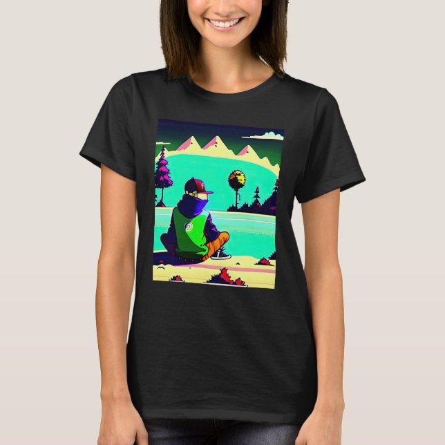 Camiseta Lo fi hip hop chillhop chill beats lofi aesthetics (Anverso)