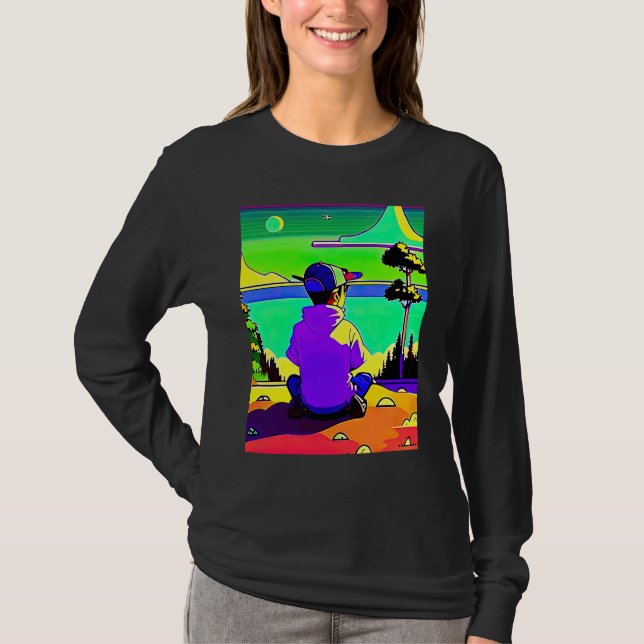 Camiseta Lo fi hip hop chillhop chill beats lofi aesthetics (Anverso)