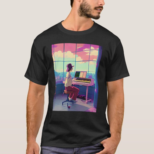 Camiseta Lo fi hip hop chillhop chill beats lofi aesthetics (Anverso)