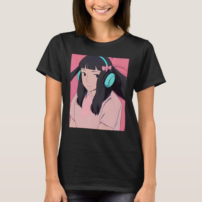 Camiseta Lo fi hip hop chillhop chill beats lofi aesthetics (Anverso)