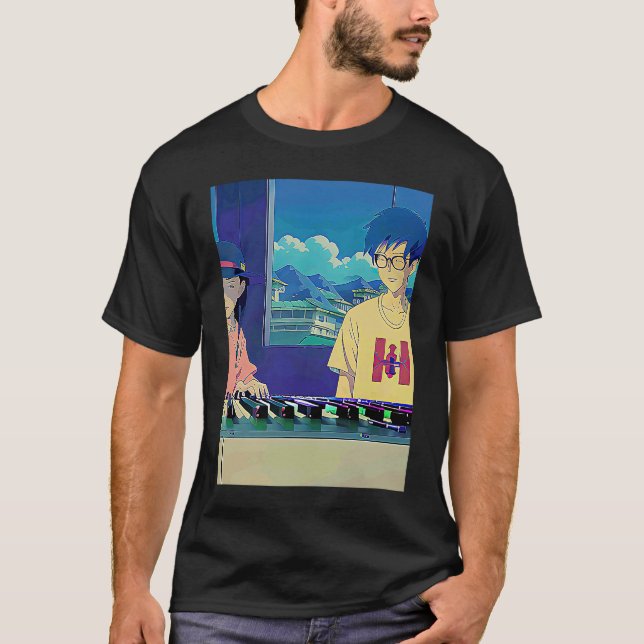 Camiseta Lo fi hip hop chillhop chill beats lofi aesthetics (Anverso)