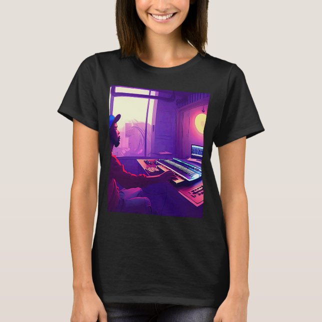 Camiseta Lo fi hip hop chillhop chill beats studio aestheti (Anverso)