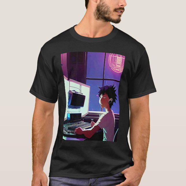 Camiseta Lo fi hip hop chillhop chill beats studio aestheti (Anverso)
