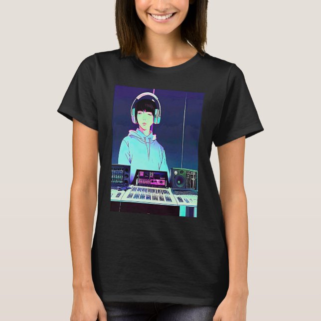 Camiseta Lo fi hip hop chillhop chill beats studio aestheti (Anverso)