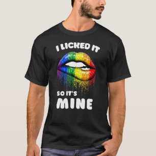 Camiseta Lo Golpeé Así Que Su Mía - Lgbt Lips Rainbow - Gay