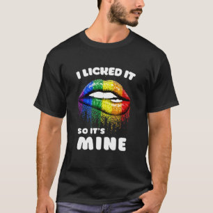 Camiseta Lo Golpeé Así Que Su Mía - Lgbt Lips Rainbow - Gay