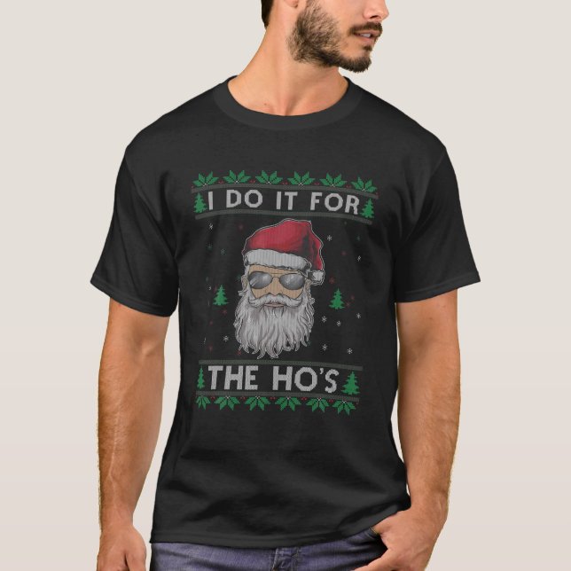 Camiseta Lo hago por los feos Navidades de los hombres de v (Anverso)