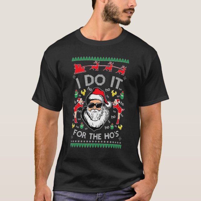 Camiseta Lo Hago Por Los Navidades De Hos Santa Hat Fea Swe (Anverso)