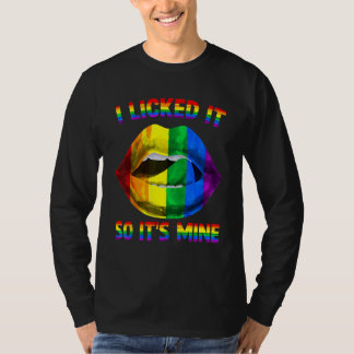 Camiseta Lo Lamí Así Que Es Mío LGBTQ Labios Arcoíris LGBT 