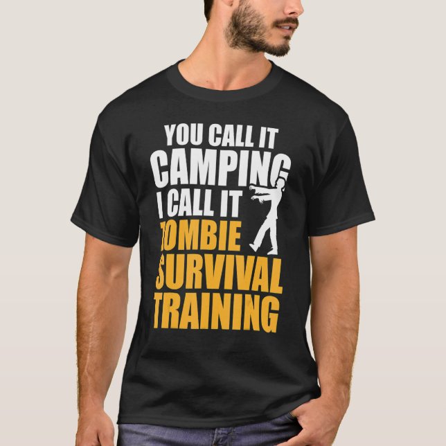 Camiseta Lo Llamas Camping Zombie Survival Training (Anverso)