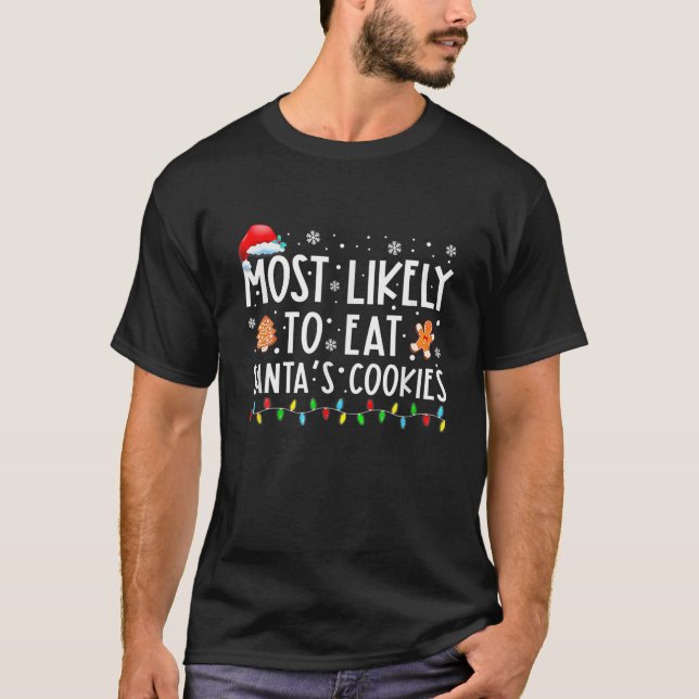 Camiseta Lo Más Probable Es Comer A Los Navidades Familiare (Anverso)