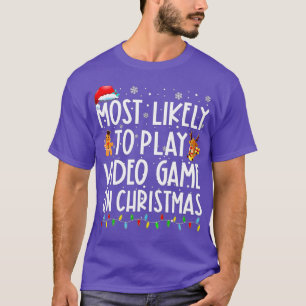 Camiseta Lo Más Probable Es Jugar Un Videojuego En Navidade