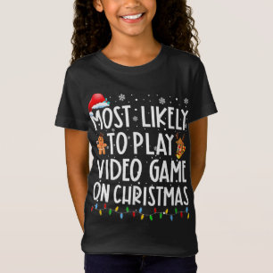 Camiseta Lo Más Probable Es Jugar Un Videojuego En Navidade