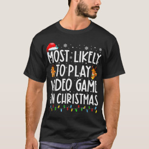 Camiseta Lo Más Probable Es Jugar Un Videojuego En Navidade
