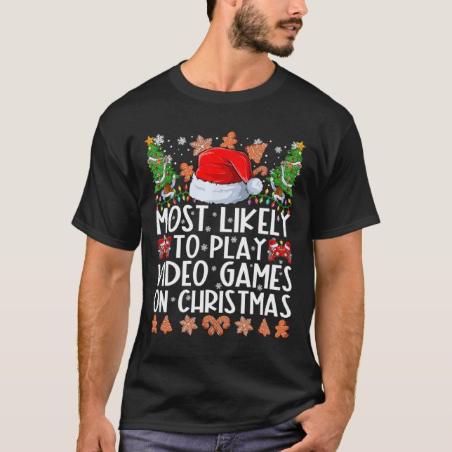 Camiseta Lo Más Probable Es Jugar Videojuegos En La Familia (Anverso)