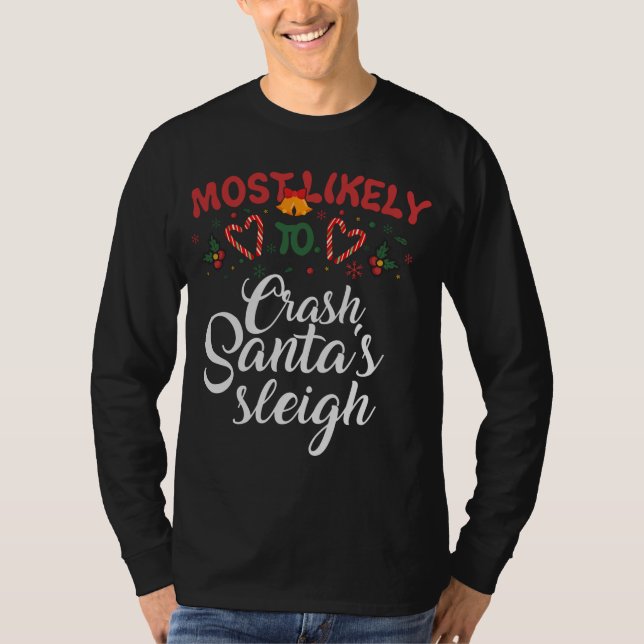 Camiseta Lo más probable es que caiga la graciosa Navidad d (Anverso)