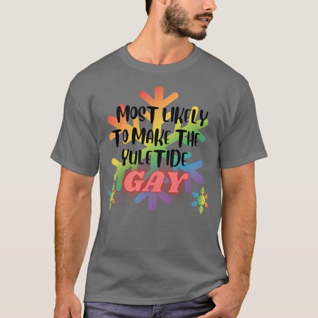 Camiseta Lo más probable es que los Navidades gay de Yuleti (Anverso)