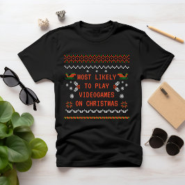 Camiseta Lo más probable es que los NAVIDADES jueguen VIDEO