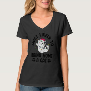 Camiseta Lo más probable es que traiga a casa a un gato ado