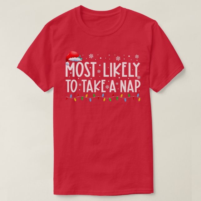 Camiseta Lo Más Probable Es Tomar Una Nap Xmas Lights Graci (Diseño del anverso)