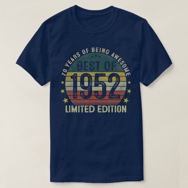 Camiseta Lo Mejor De 1952 Regalos De 70 Años De Edad Regalo (Diseño del anverso)