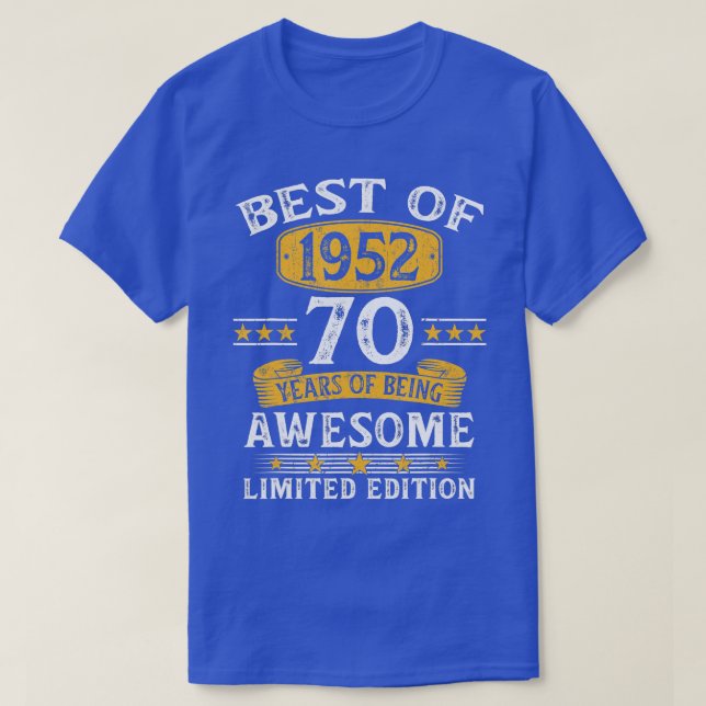 Camiseta Lo Mejor De 1952 Regalos De 70 Años De Edad Regalo (Diseño del anverso)