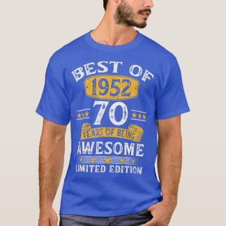 Camiseta Lo Mejor De 1952 Regalos De 70 Años De Edad Regalo