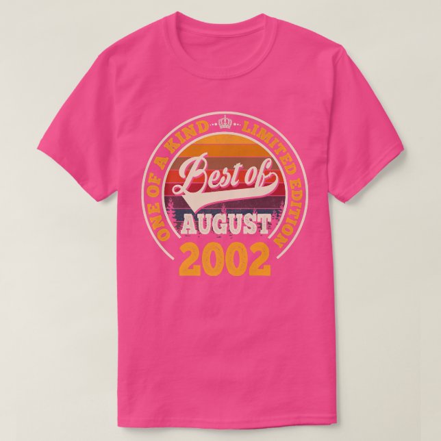Camiseta Lo Mejor De Agosto De 2002 Regalo De Cumpleaños Po (Diseño del anverso)