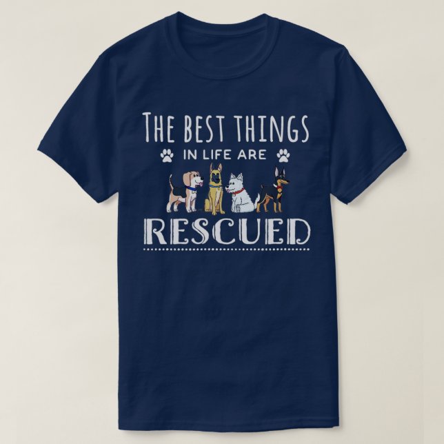 Camiseta Lo mejor de la vida es rescatar perros (Diseño del anverso)