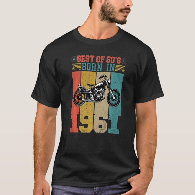 Camiseta Lo Mejor De Los 60 Nacido En 1961 Motocicleta Vint (Anverso)