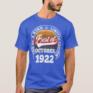 Camiseta Lo Mejor De Octubre De 1922 100º Regalo De Cumplea