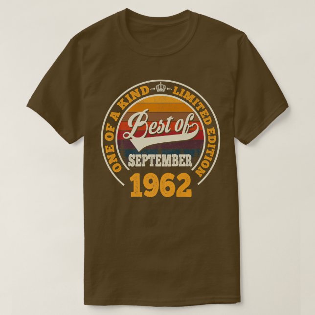Camiseta Lo Mejor De Septiembre De 1962 Regalo Por 60 Años (Diseño del anverso)
