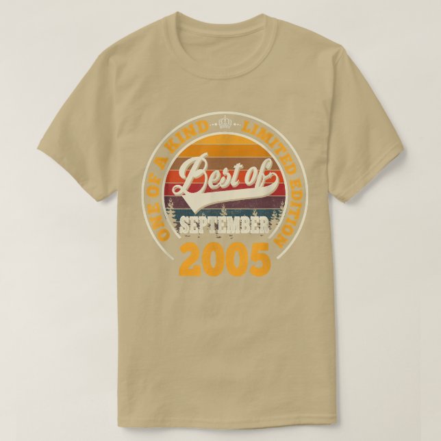 Camiseta Lo Mejor De Septiembre De 2005 17º Regalo De Cumpl (Diseño del anverso)