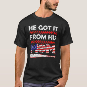 Camiseta Lo Obtuvo De Su Mamá La Bandera De Los Estados Uni