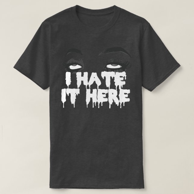 Camiseta Lo Odio Aquí Oscuro (Diseño del anverso)