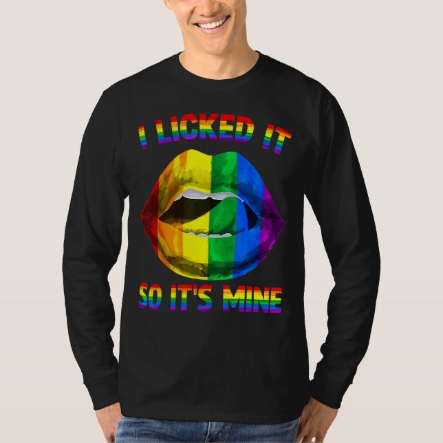 Camiseta Lo pegué así que es mi Lgbtq levanta lgbt arcoiris (Anverso)