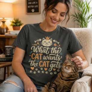 Camiseta Lo que el gato quiere, el gato lo consigue, divert