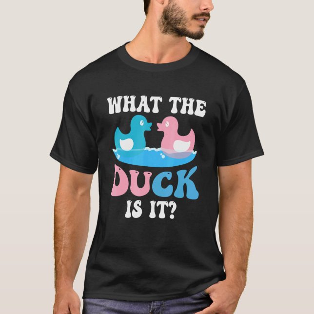 Camiseta Lo que el pato es el bebé, sexo revelan Fiesta beb (Anverso)
