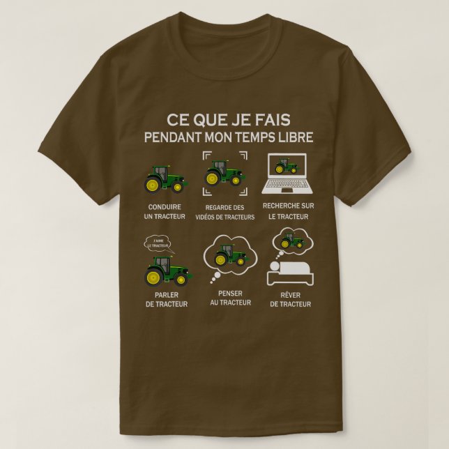 Camiseta lo que hago en mi tiempo libre conducir un tractor (Diseño del anverso)