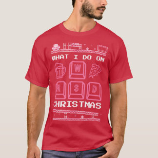 Camiseta Lo Que Hago En Navidades Juegos Spielen Pizza Bier