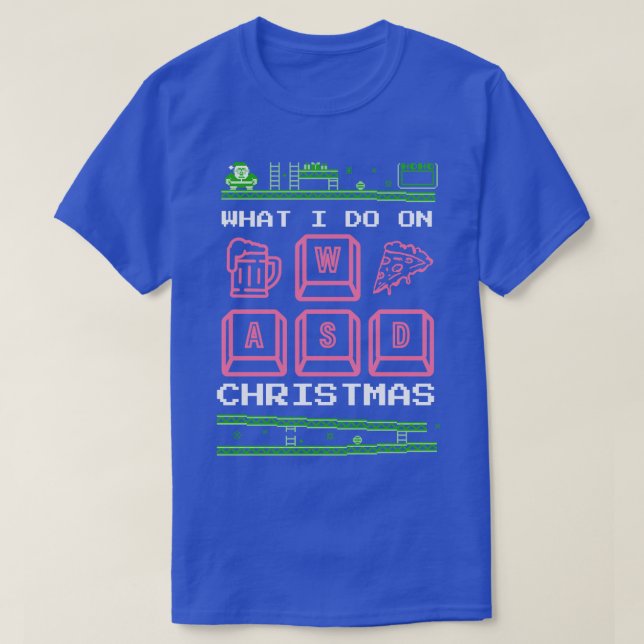 Camiseta Lo Que Hago En Navidades Juegos Spielen Pizza Bier (Diseño del anverso)