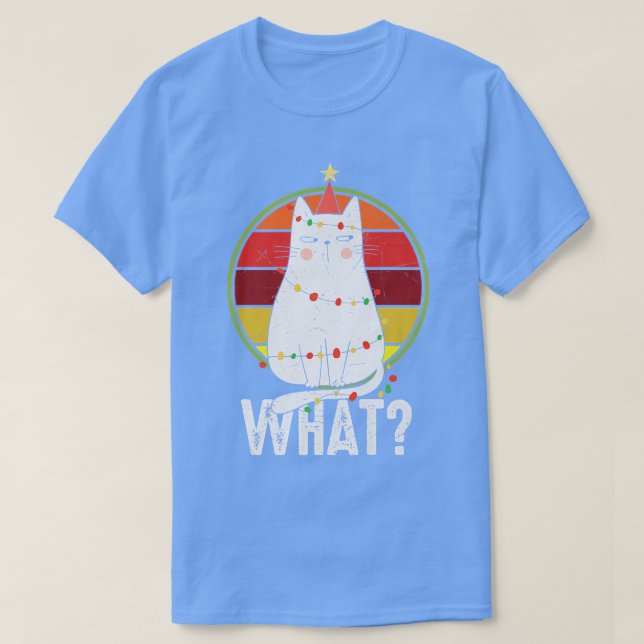 Camiseta Lo que ilumina el gato navideño Navidades divertid (Diseño del anverso)