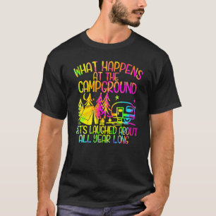 Camiseta Lo que pasa en el camping se ríe