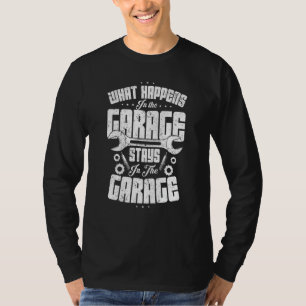 Camiseta Lo Que Pasa En El Garaje de Entusiastas de Autos